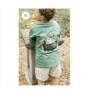 NWT J. Bailey Boys Long Sleeve Dog Logo Tee Shirt SZ 12 Green Labrador Hunting.